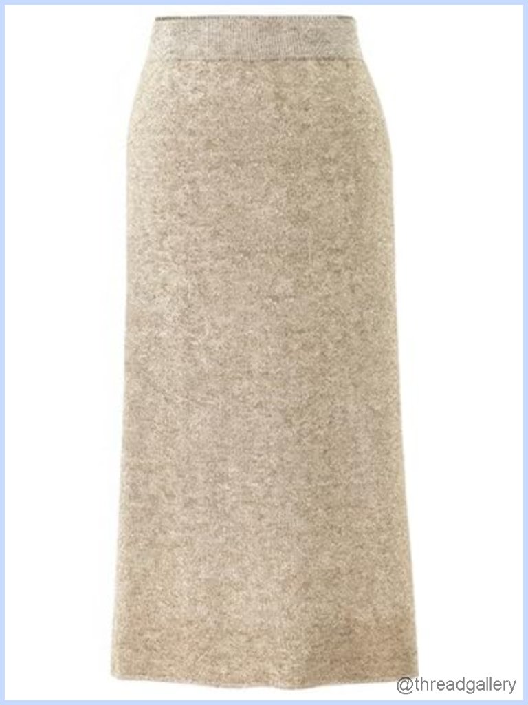 Women's High Waist Side Slit Wool Blend Rib Knit Stretchy Bodycon Pencil Skirt